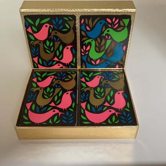 Vintage Crown Retro Playing Cards 2 Sets Birds - Picture 4 of 6